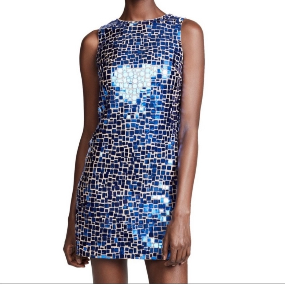 Alice + Olivia Blue Sequin Mini Dress
